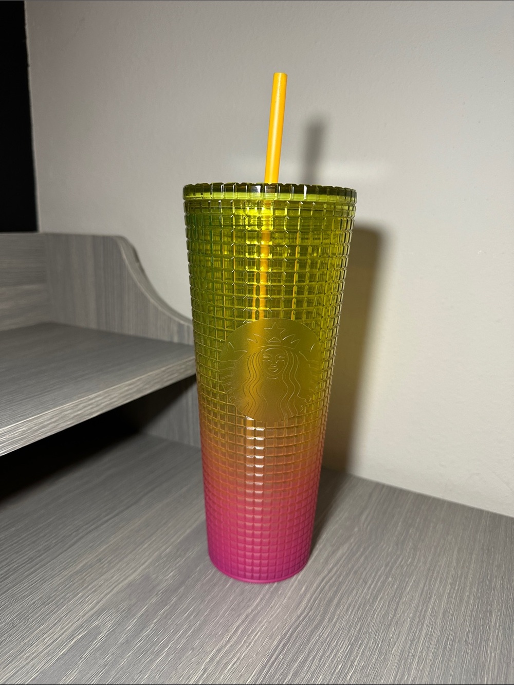 Starbucks 24oz Yellow to Pink Ombre Studded Tumbler